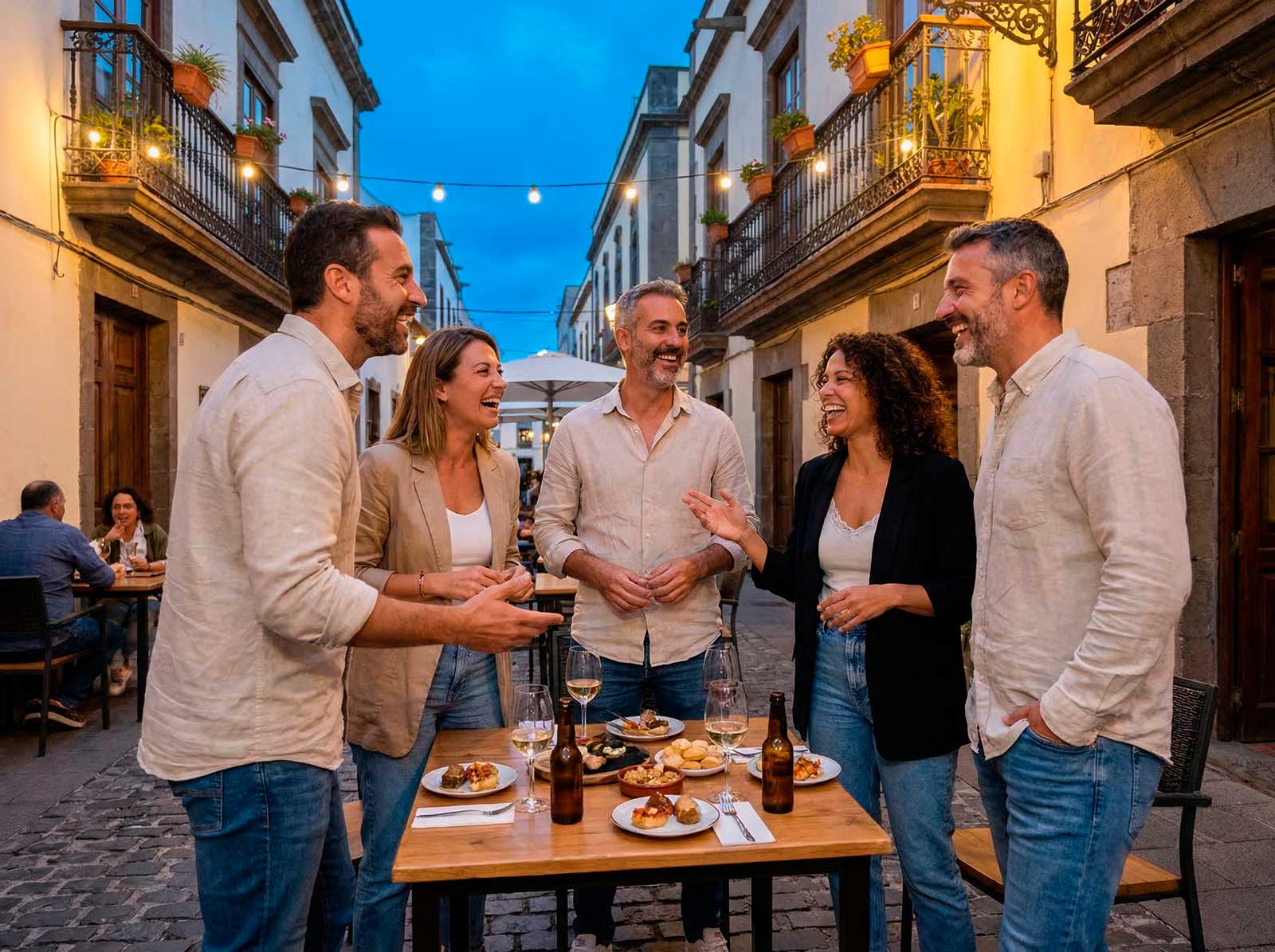 Amigos en Gran Canaria - personas conectando en Las Palmas a través de Chat Canarias